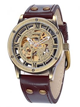 mechanische Armbanduhr | bronze-braune Armbanduhr