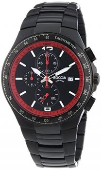 Herren armbanduhr | titanium chronographen uhr | rot-schwarze herren armbanduhr