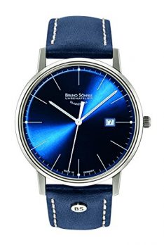 Bruno Söhnle Uhren | herrenuhr blau | blaue armbanduhr herren | blaues ziffernblatt herrenuhr | blaue lederarmbanduhr