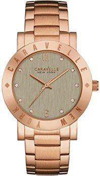Caravelle New York Uhren | Armbanduhr mit grauen Ziffernblatt | damenuhr rose-grau-gold