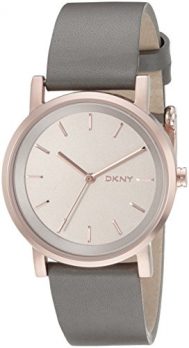 DKNY Uhr | Damenuhr DKNY | Armbanduhr mit Grauen Lederband | Damenarmbanduhr mit Lederband Grau 