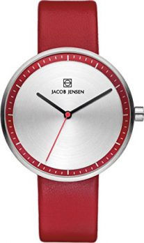 Jacob Jensen Uhr | Armbanduhr Jacob Jensen | rote Armbanduhr