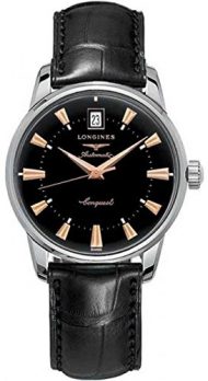  Longines Uhr | Armbanduhr Longines | Herrenuhr Longines | schwarze armbanduhr herren | schwarze lederarmbanduhr herren