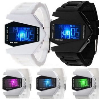 Fliegeruhr Digital | LED Silikon herren Armbanduhr 
