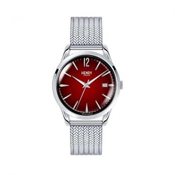 henry London Uhr | Armbanduhr henry london | Armbanduhr mit rotem Ziffernblatt | edelstahl uhr mit rot