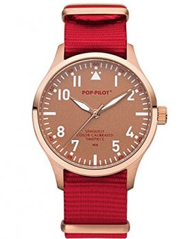 Pop-Pilot Uhr | Armbanduhr Pilgrim | Rote Armbanduhr | armbanduhr rot mit nylon