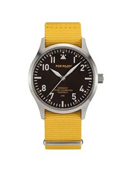 Pop-Pilot Uhr | Armbanduhr Pilgrim | gelbe Armbanduhr | Armbanduhr mit Gelbem Nylonband